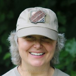 Khaki Baseball Style Cap with Survival Resources Velcro Patch