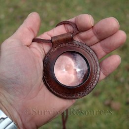 Leather Rimmed Magnifying Glass Lens