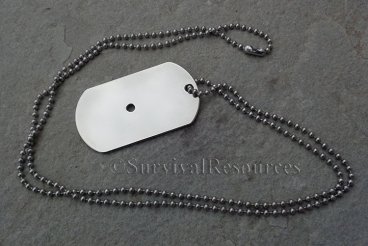 Dog Tag Signal Mirror with Chain