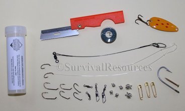 Fishing Kit, Emergency, Small Orange or Black Knife