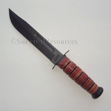 Kabar USMC Fighting Knife - Leather - Standard Edge