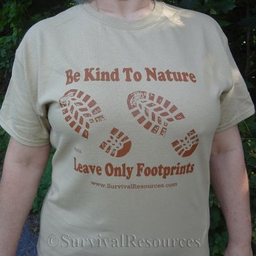 Footprints T-Shirt - Brown on Tan