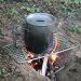 Mini Bushcraft Pack Grill over trench fire